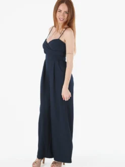 Solada Tuta jumpsuite da donna con spalline sottili e coppe imbottite - blu scuro