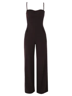 Solada Tuta jumpsuite da donna con spalline strette e coppe imbottite - moro