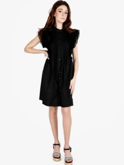 Solada Vestito corto da donna a camicia con volant