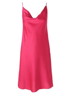 Solada Vestito da donna con spalline sottili e scollo a cascata - fucsia
