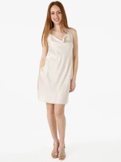 Solada Vestito da donna con spalline sottili e scollo a cascata - beige