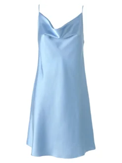 Solada Vestito da donna con spalline sottili e scollo a cascata - azzurro