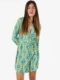 Solada Vestito donna a camicia con maniche lunghe e taschino - verde
