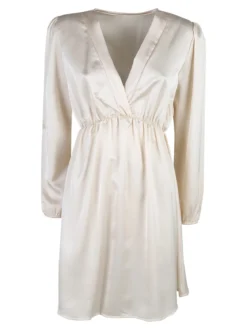 Solada Vestito donna a maniche lunghe con scollo a V - beige