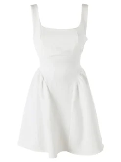 Solada Vestito donna a spalla stretta con scollo quadrato - bianco