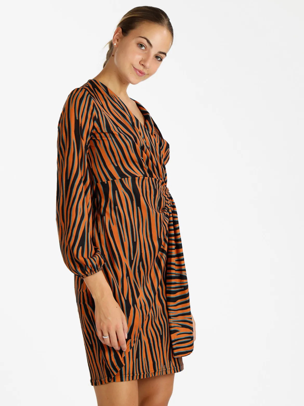 Solada Vestito donna con scollo a portafoglio a manica lunga