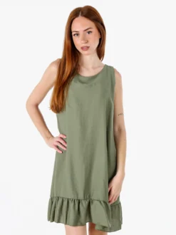 Solada Vestito donna smanicato con fiocco sul retro del collo - militare