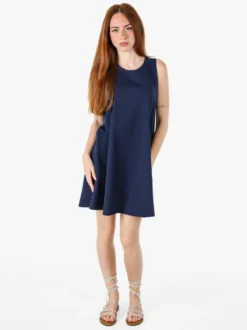 Solada Vestito donna svasato senza maniche - blu scuro