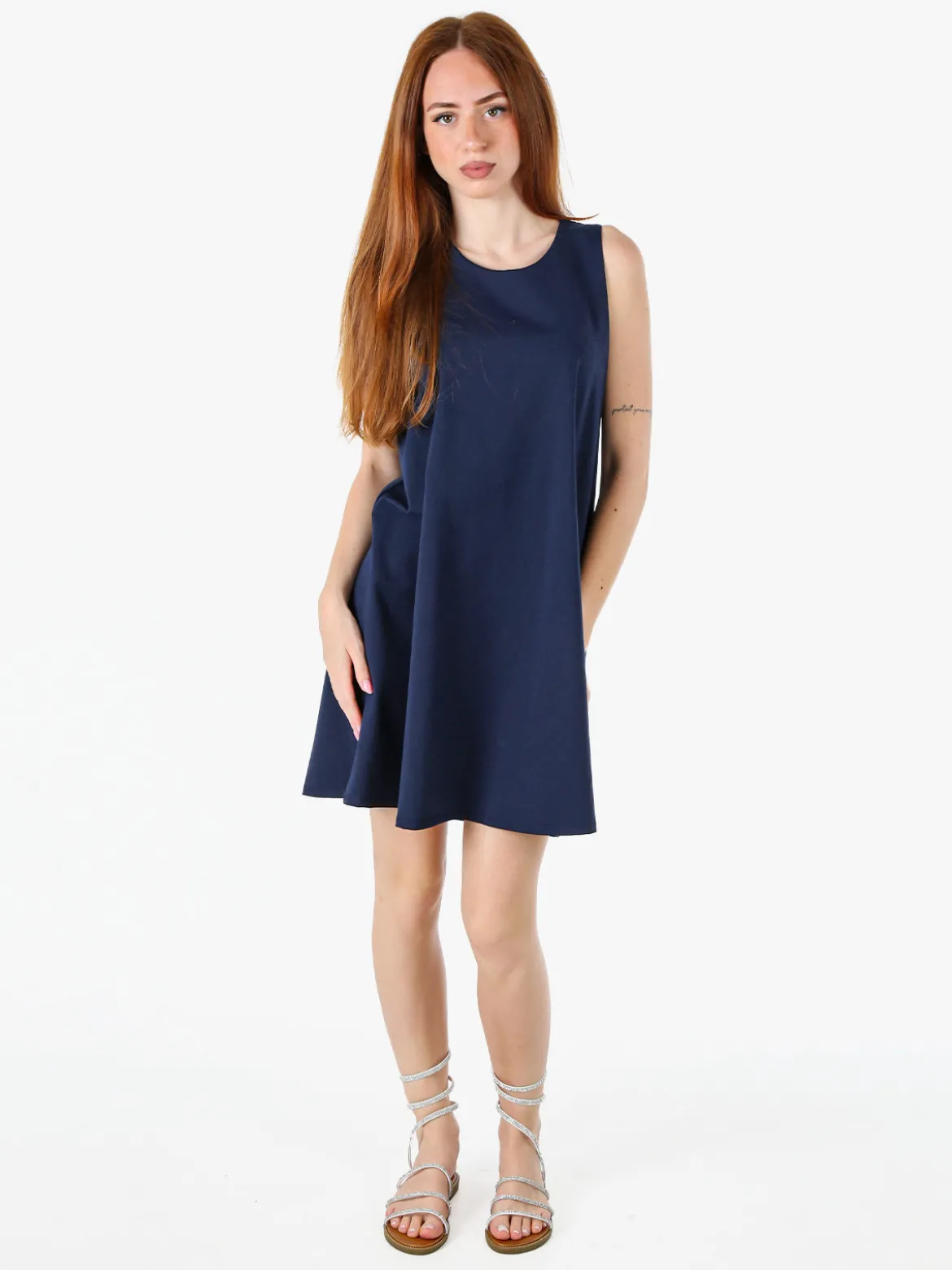 Solada Vestito donna svasato senza maniche - blu scuro