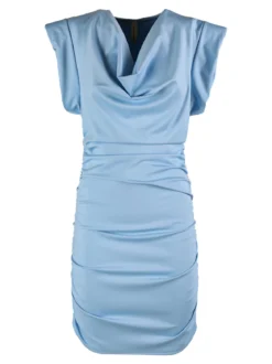 Solada Vestito drappeggiato da donna a maniche corte con spalle imbottite
