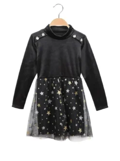 Solada Vestito elegante da bambina accollato in velluto