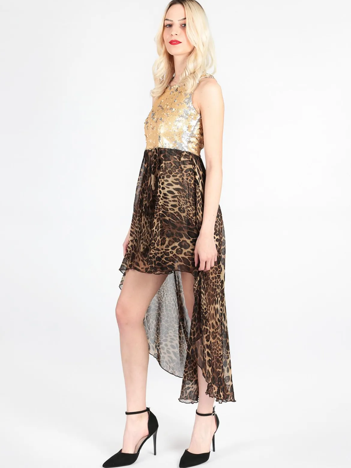 Solada Vestito lungo sul retro con paillettes