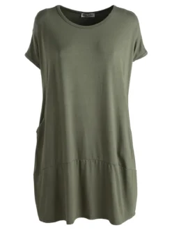 Solada Vestito maxi da donna a maniche corte con taschini - militare