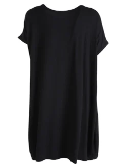 Solada Vestito maxi da donna a maniche corte con taschini - nero