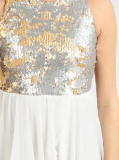 Solada Vestito smanicato con paillettes e schiena scoperta