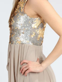 Solada Vestito smanicato con paillettes e schiena scoperta