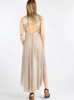 Solada Vestito smanicato con paillettes e schiena scoperta