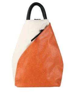 Solada Zaino da donna in ecopelle bicolore - arancione