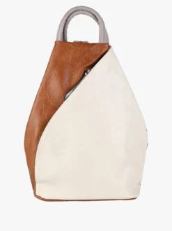 Solada Zaino da donna in ecopelle bicolore - beige