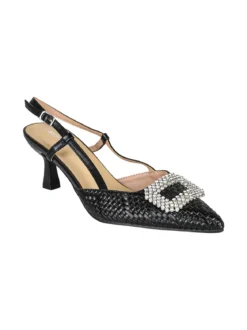 Soleil Slingback donna gioiello aperte dietro con cinturino alla caviglia con fibbia - nero
