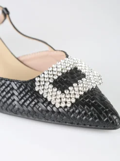 Soleil Slingback donna gioiello aperte dietro con cinturino alla caviglia con fibbia - nero