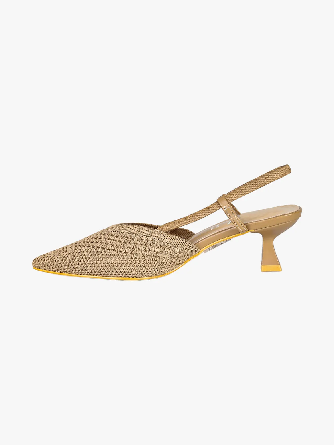 Soleil Slingback donna in maglia con cinturino elastico e tacco a rocchetto - taupe