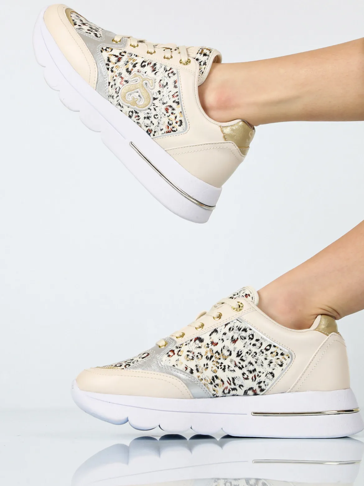 Solo Soprani Sneakers da donna con platform e dettagli animalier