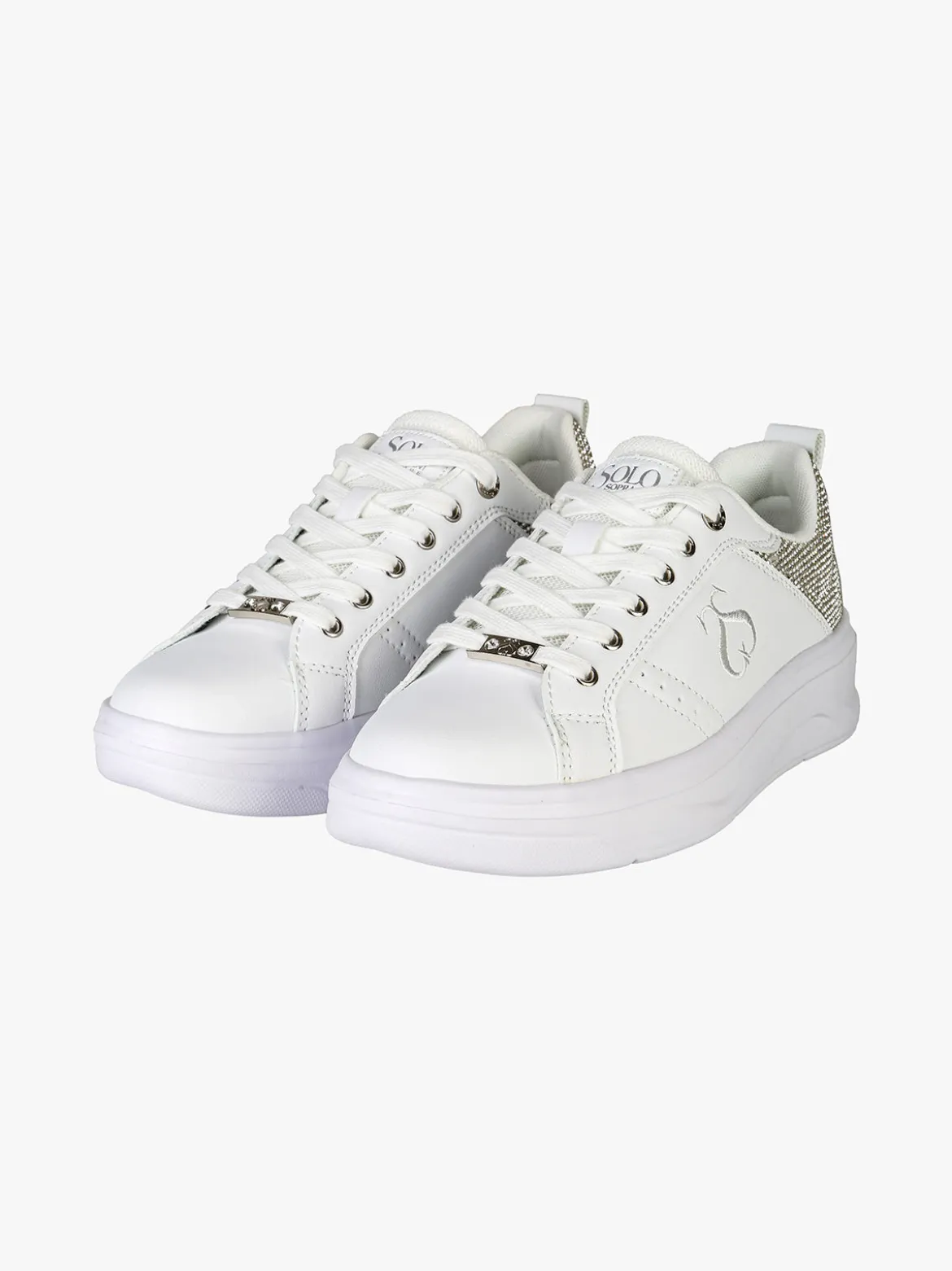 Solo Soprani Sneakers donna con strass e suola alta