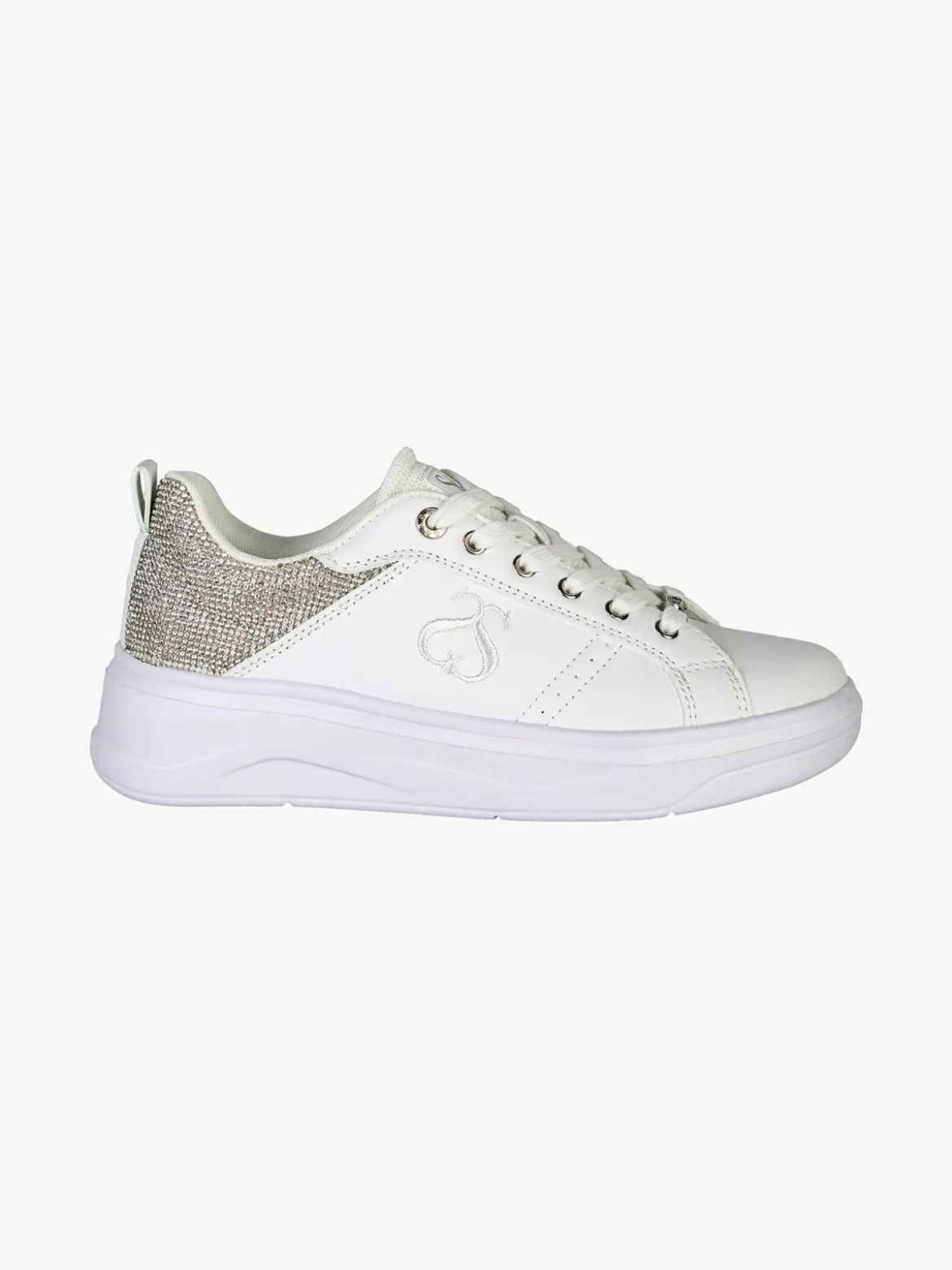 Solo Soprani Sneakers donna con strass e suola alta