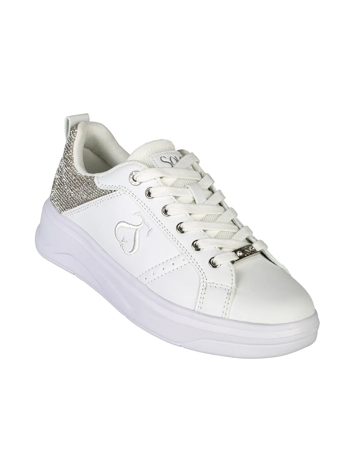 Solo Soprani Sneakers donna con strass e suola alta