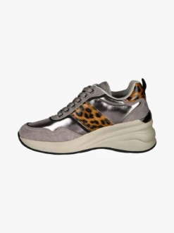 Solo Soprani Sneakers donna con zeppa e dettagli animalier - taupe