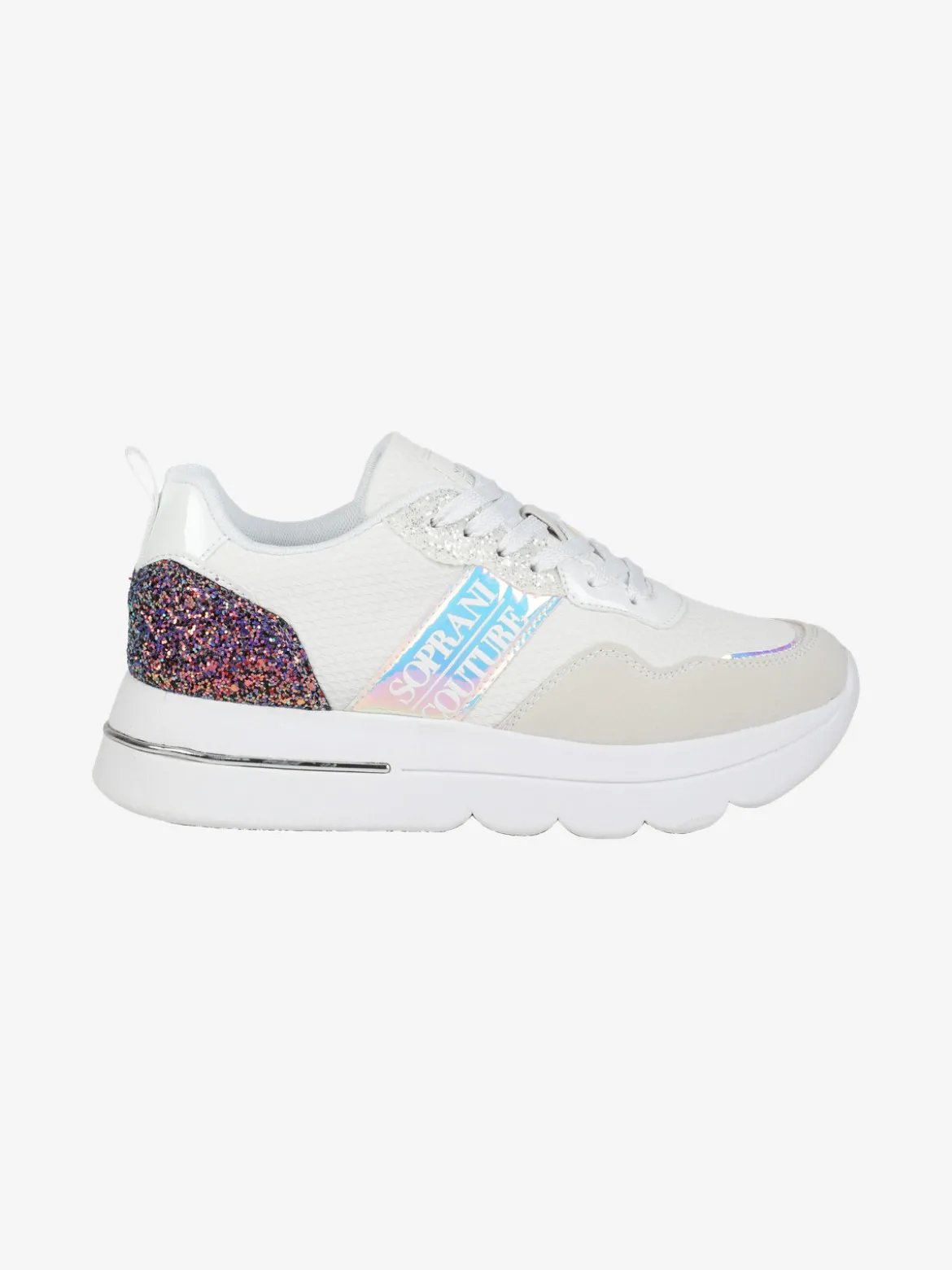 Solo Soprani Sneakers donna glitter con platform
