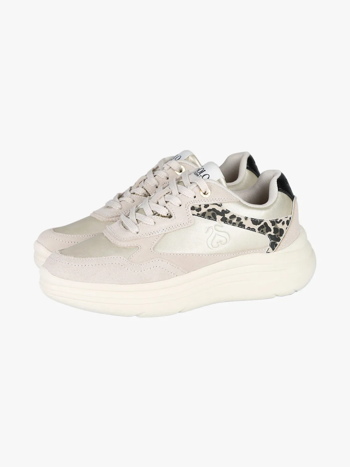 Solo Soprani Sneakers donna in pelle con dettagli animalier e platform - taupe
