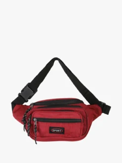 Sport Marsupio da uomo multitasche in tessuto - bordeaux