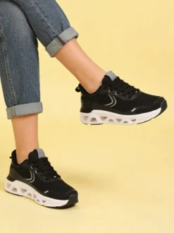 Sport Sneakers donna sportive in maglia - nero
