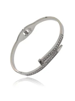 Stainless Stell Bracciale donna in acciaio con strass