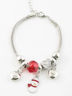 Stainless Stell Bracciale natalzio con charm