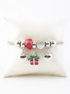 Stainless Stell Bracciale natalzio con charm