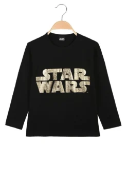 Star Wars Maglietta bimbo a manica lunga con stampa scritta