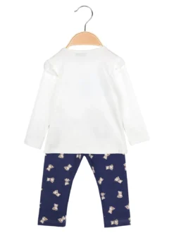 Stelle & Pupi Completo lungo da neonata 2 pezzi con maglietta e leggings - blu