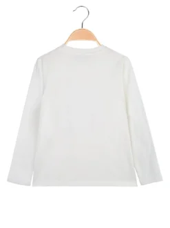 Street Porter T-shirt da bambino in cotone a maniche lunghe - bianco