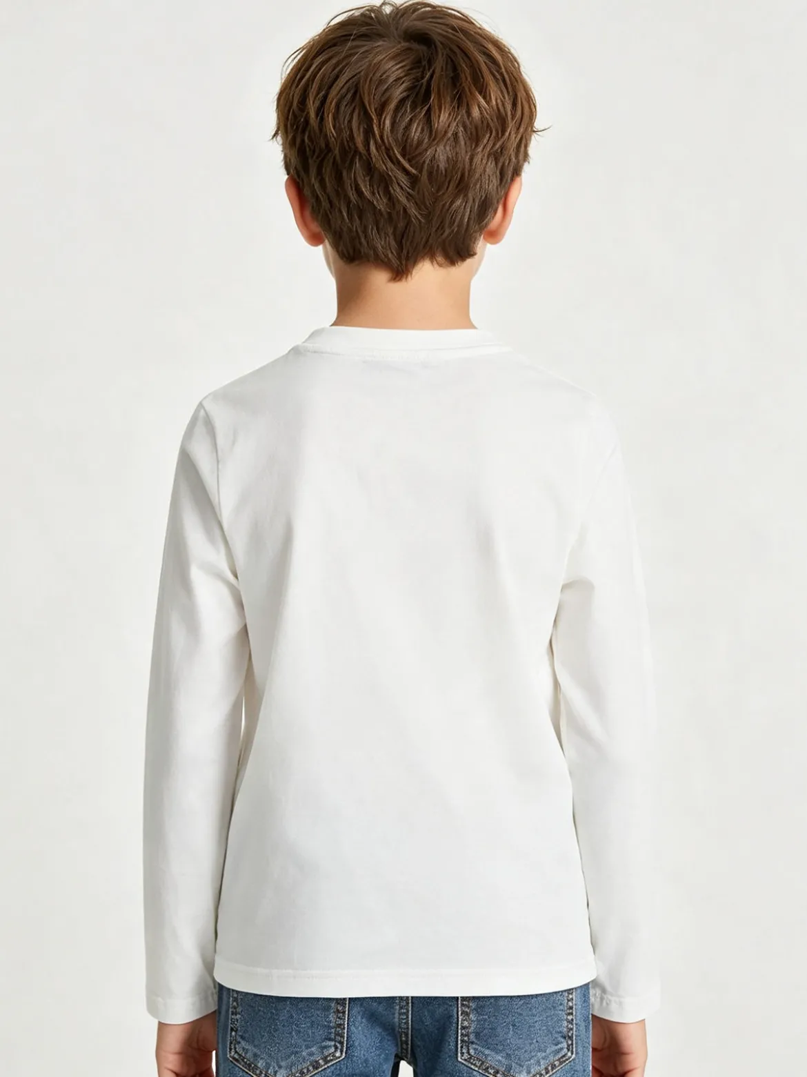 Street Porter T-shirt da bambino in cotone a maniche lunghe - bianco