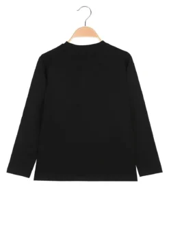 Street Porter T-shirt da bambino in cotone a maniche lunghe - nero