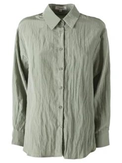 Studio Eleven Collection Camicia oversize da donna a maniche lunghe - pistacchio