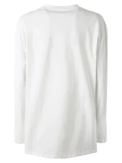 Studio Eleven Collection T-shirt a maniche lunghe da donna in cotone con stampa - bianco