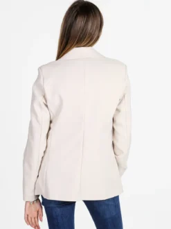 Styled In Italy Blazer donna mono bottone con spalline imbottite - panna