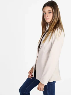 Styled In Italy Blazer donna mono bottone con spalline imbottite - panna