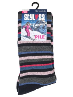 Stylosa Calze lunghe da donna in pile - blu scuro