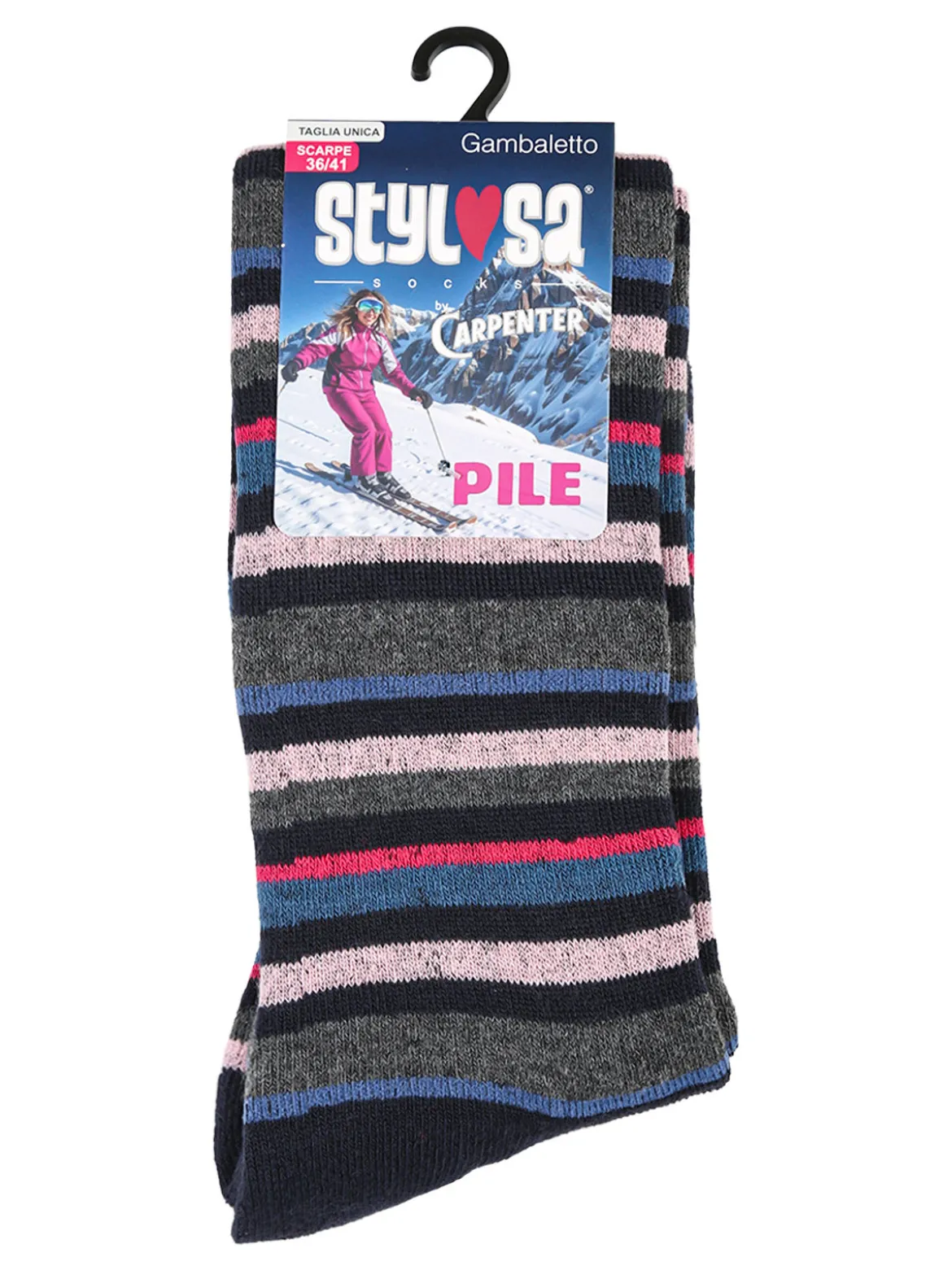 Stylosa Calze lunghe da donna in pile - blu scuro