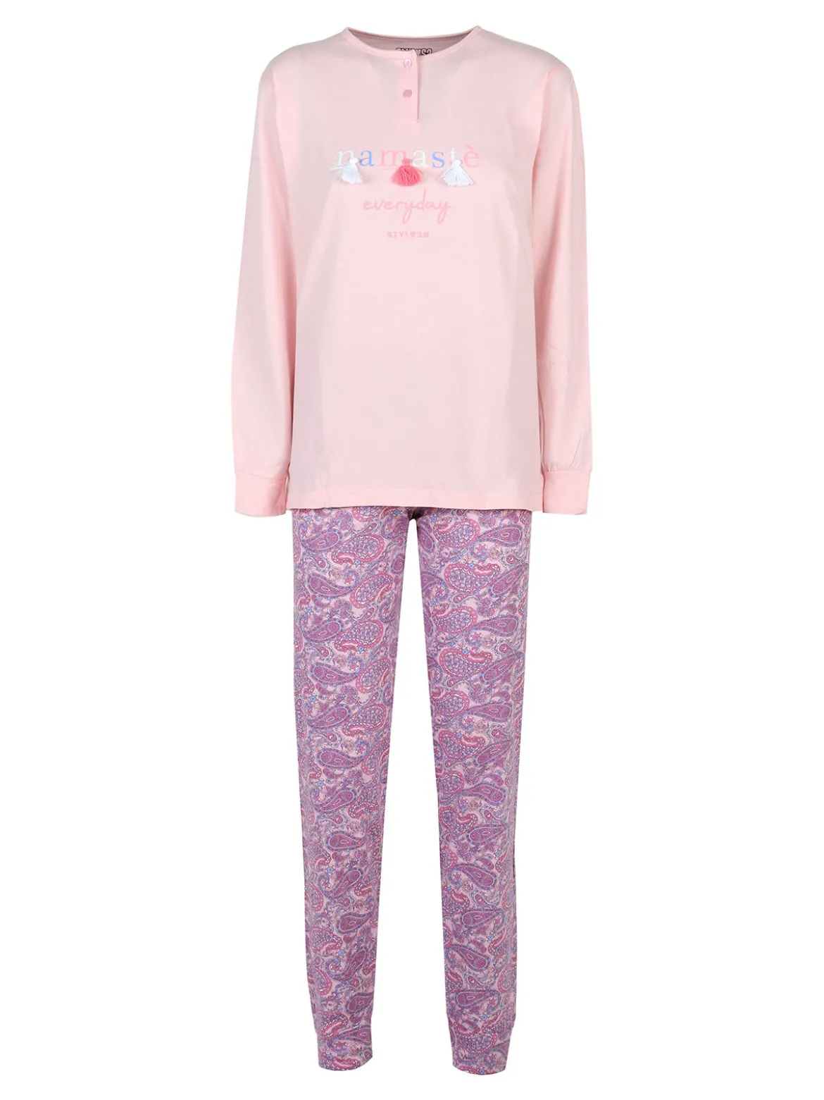 Stylosa Pigiama lungo da donna in cotone
